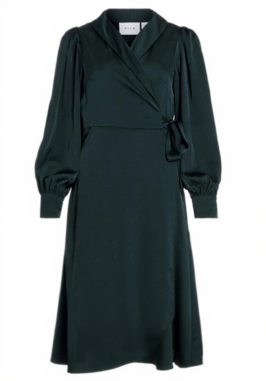 Donna che indossa il vestito Vila Vienna Ravenna Long Sleeve Ankle Wrap Dress ad un evento serale