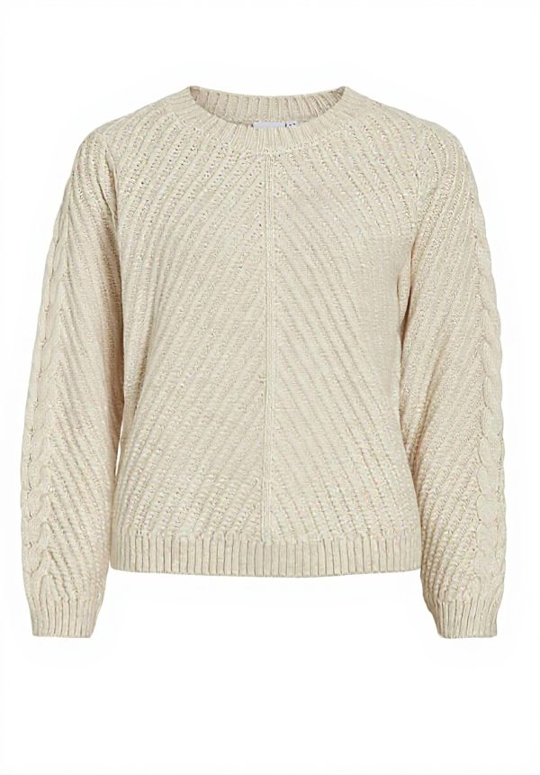Vila Maglione Donna Maglia Girocollo Maniche Lunghe Betulla
