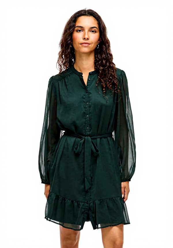 Vila Vifalia Long Sleeve Dress Women Casual Button Front