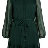 Vila Vifalia Long Sleeve Dress Women Casual Button Front