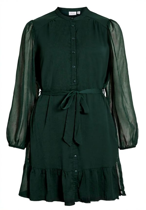 Vila Vifalia Long Sleeve Dress Women Casual Button Front