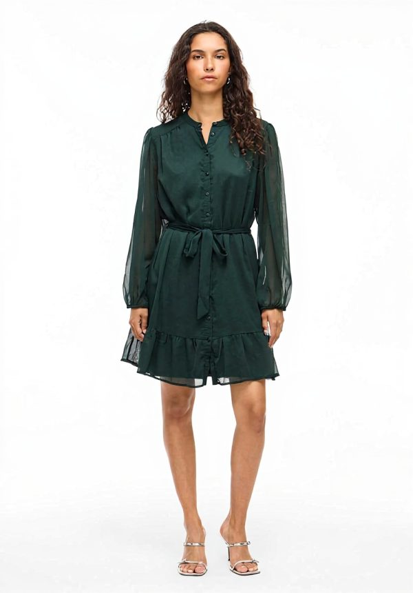 Vila Vifalia Long Sleeve Dress Women Casual Button Front