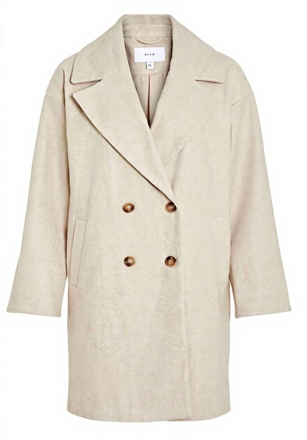 Vila Vilunes Womens Short Coat Doeskin Houndstooth