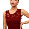 Vila Vilynnea Maxi Dress Noos Donna Pizzo Rosso Mattone