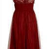 Vila Vilynnea Maxi Dress Noos Donna Pizzo Rosso Mattone