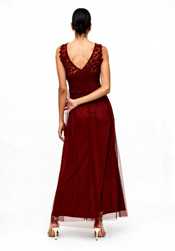Vila Vilynnea Maxi Dress Noos Donna Pizzo Rosso Mattone