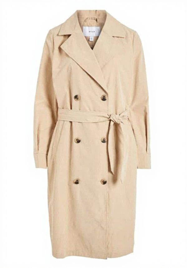 Cappotto Donna Vila Vimersin Trench Longo Beige Classico