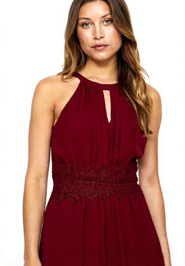 Vila Vimilina Abito Sera Donna Halterneck Maxi Dress