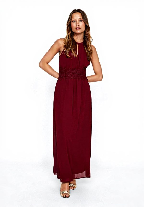 Vila Vimilina Abito Sera Donna Halterneck Maxi Dress