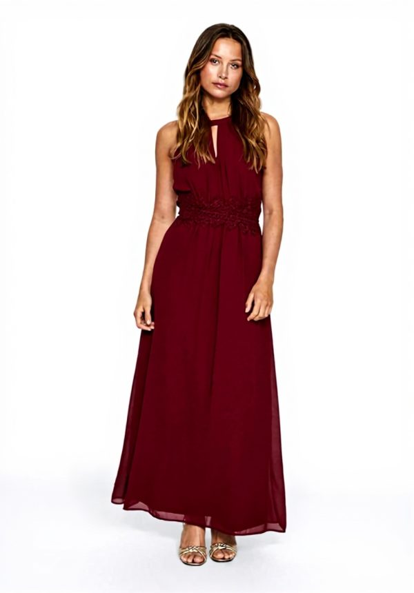 Vila Vimilina Abito Sera Donna Halterneck Maxi Dress