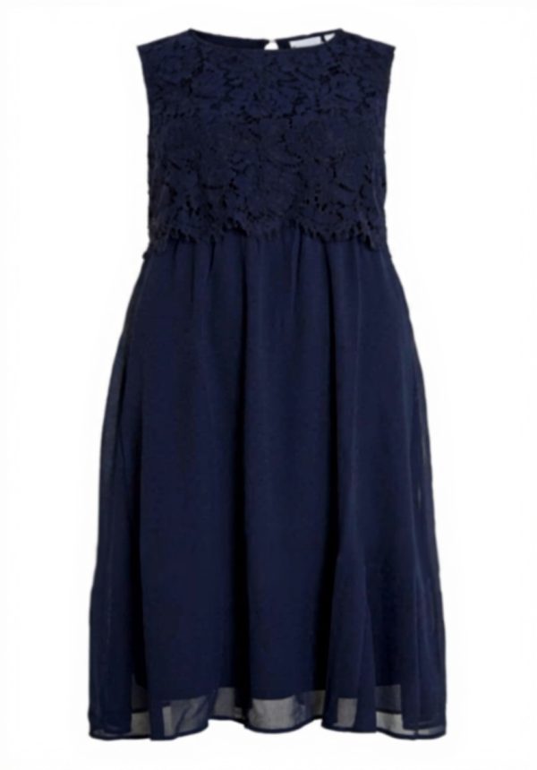 Vila Vimilina Abito in Pizzo Donna Casual Lungo Girocollo