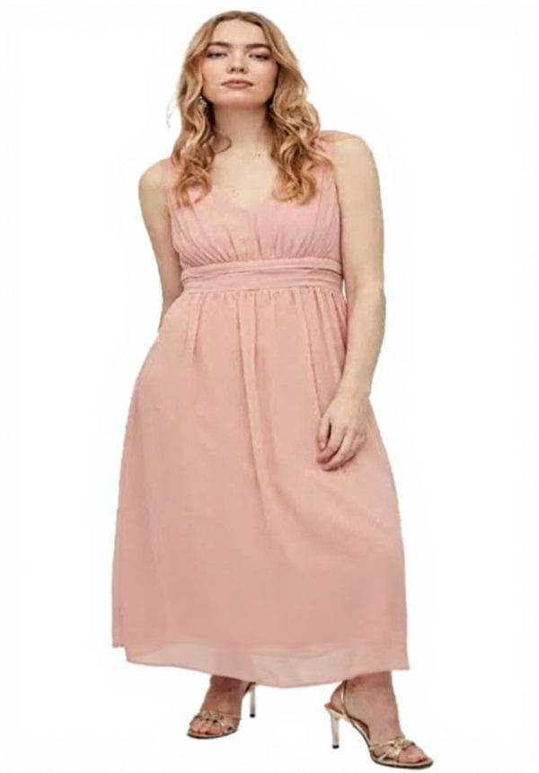 Vila Vimilina Long Dress Cocktail Women Misty Rose