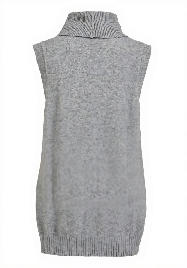 Vila Viril Long Knit Vest Women Casual Dress Clothing