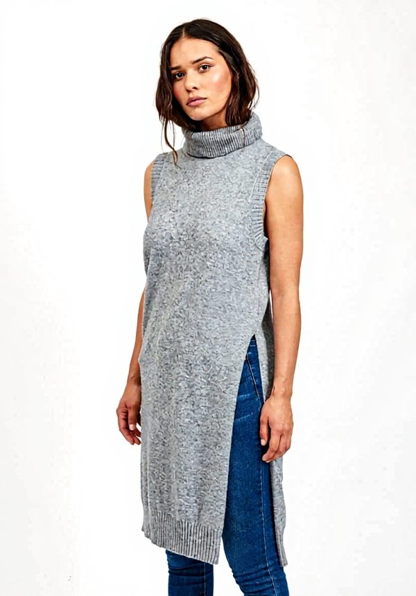 Vila Viril Long Knit Vest Women Casual Dress Clothing