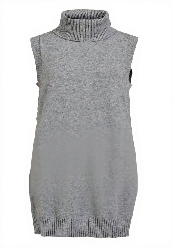 Vila Viril Long Knit Vest Women Casual Dress Clothing