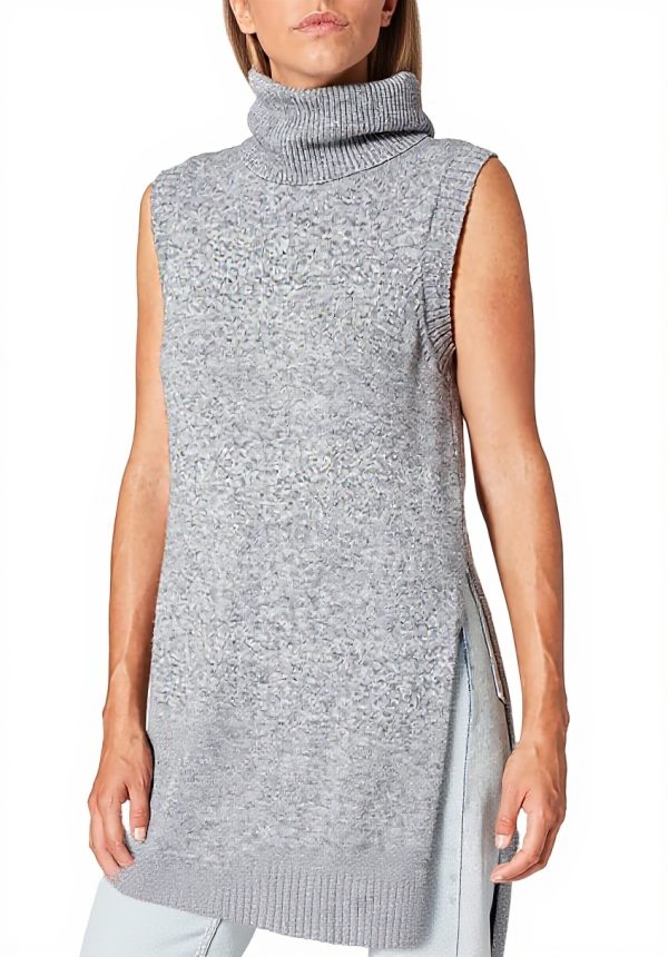 Vila Viril Long Knit Vest Women Casual Dress Clothing