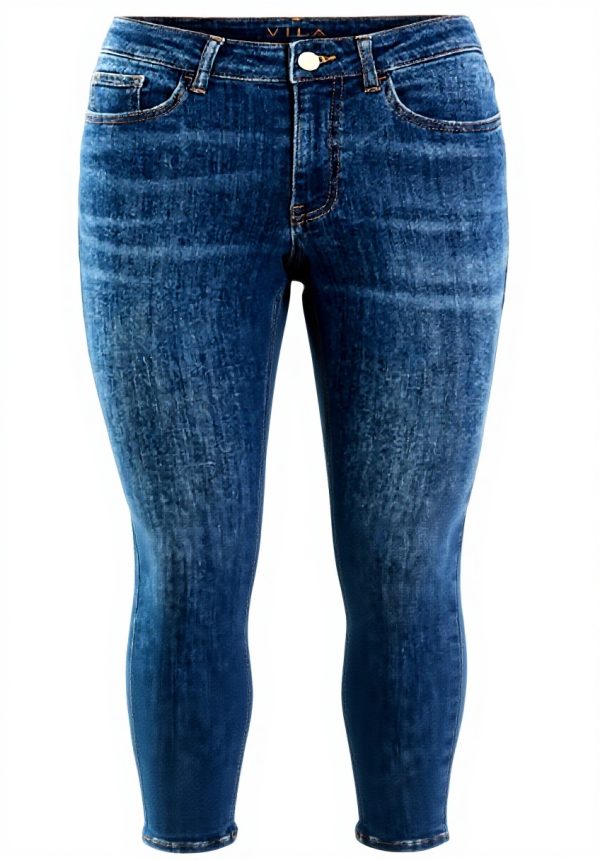 Vila Visarah Skinny Jeans Women Medium Blue Denim