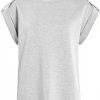 Vila Top Donna O-Neck Cap Sleeve T-shirt Nero Grigio