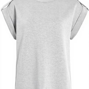 Vila Top Donna O-Neck Cap Sleeve T-shirt Nero Grigio