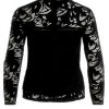 Lace Top Women Long Sleeve Vila Vistasia Black Blouse