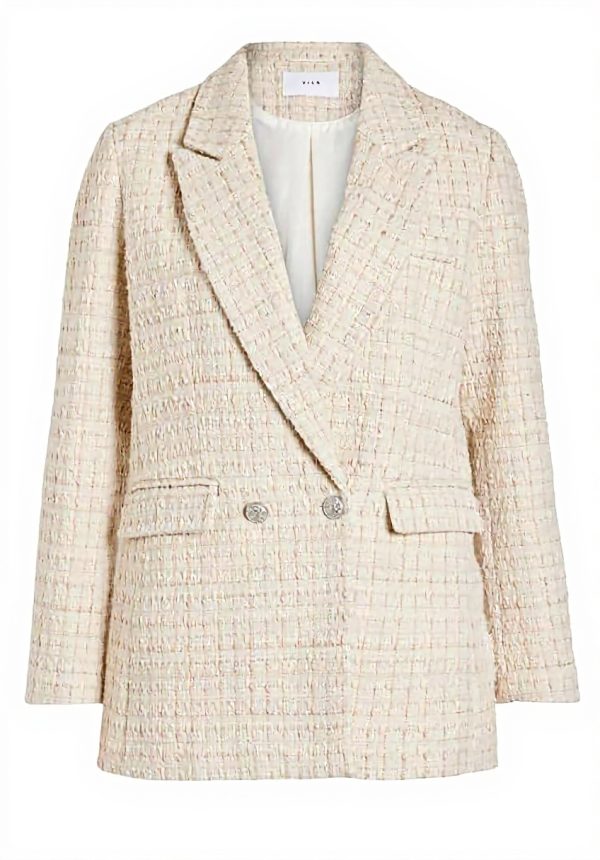 Vila Vitweedy Blazer Donna Giacche Tweed Elegante Ufficio