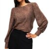 Vila Top Donna Girocollo Maniche Palloncino Normale-4