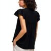 VILA Top Donna Design Elegante Pizzo Nero Taglie 34 36 38-3