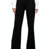 Pantaloni donna Bestseller vita alta svasati nero-1
