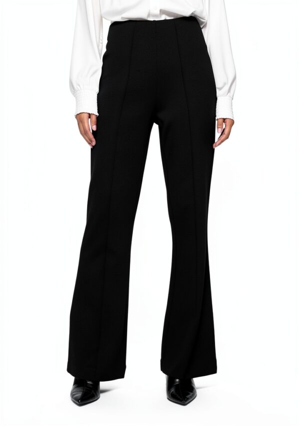 Pantaloni donna Bestseller vita alta svasati nero-1