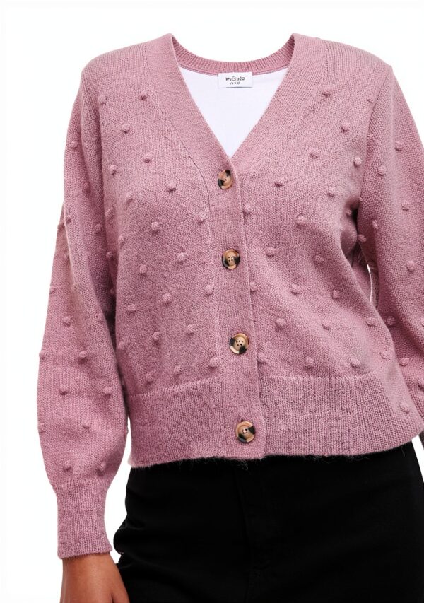 Vila Cardigan Donna Bottoni Scollo V Maniche Palloncino-5