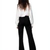 Pantaloni donna Bestseller vita alta svasati nero-2