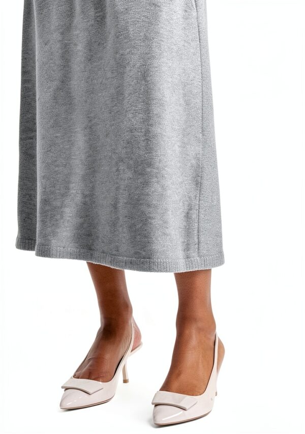 Gonna maxi maglia fascia elastica donna Melange Grigio Medio-6
