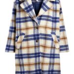 Vila Cappotto Donna Quadri Betulla Abbottonatura Colletto-0