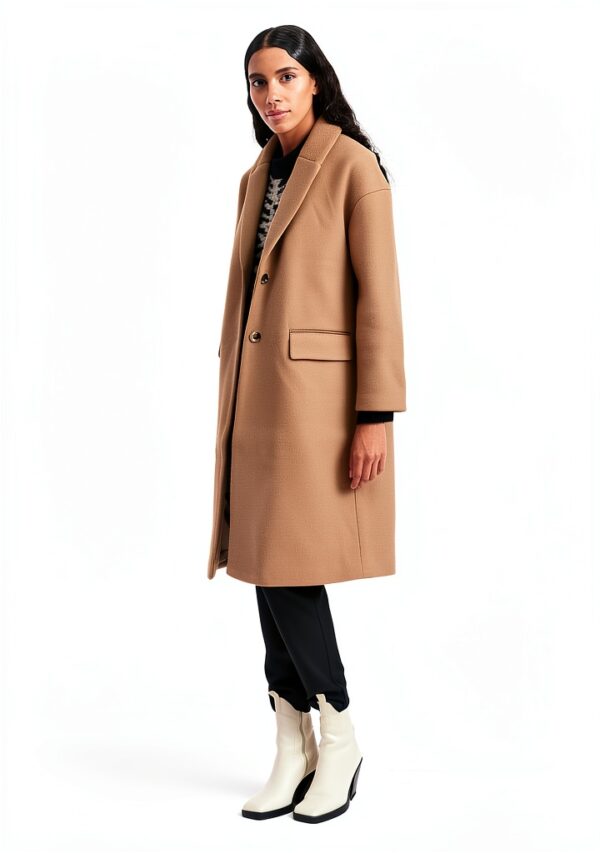Cappotto di lana Bestseller donna bottoni colletto Tigers-5