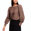 Vila Top Donna Girocollo Maniche Palloncino Normale-1