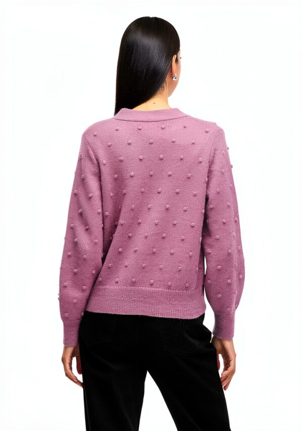 Vila Cardigan Donna Bottoni Scollo V Maniche Palloncino-4