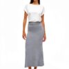 Gonna maxi maglia fascia elastica donna Melange Grigio Medio-4
