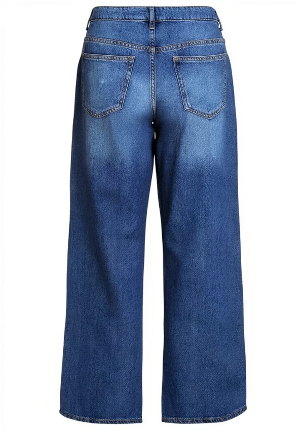 Vila Jeans Donna Gamba Larga Media Blu Denim-1