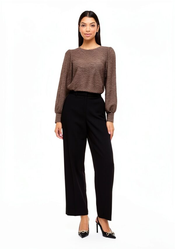 Vila Top Donna Girocollo Maniche Palloncino Normale-3