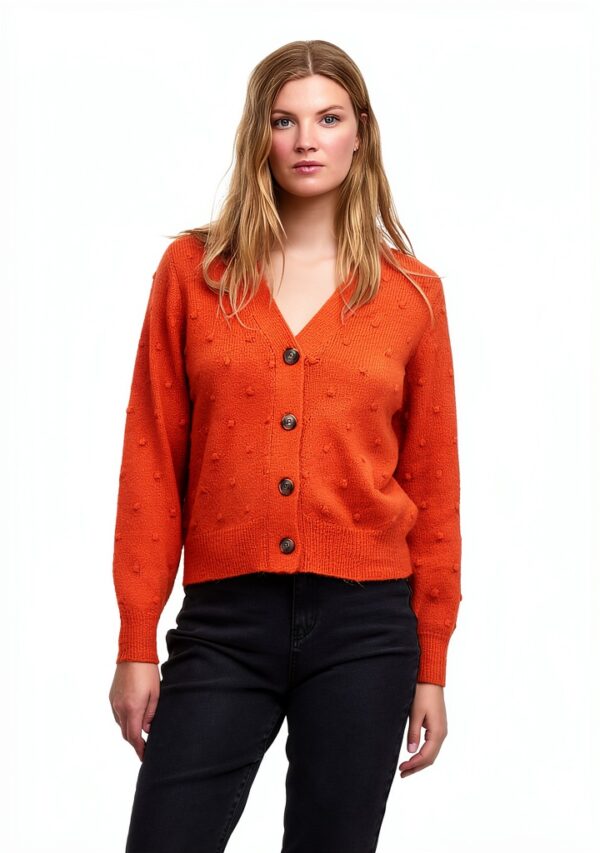 Vila Cardigan Donna Bottoni Scollo V Maniche Palloncino-6