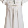 Top Donna VILA Design Elegante Pizzo Bianco Comfort-0