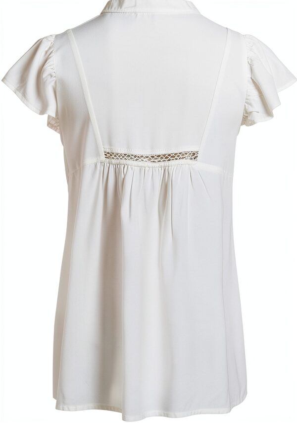Top Donna VILA Design Elegante Pizzo Bianco Comfort-3