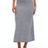 Gonna maxi maglia fascia elastica donna Melange Grigio Medio-1