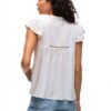 Top Donna VILA Design Elegante Pizzo Bianco Comfort-4