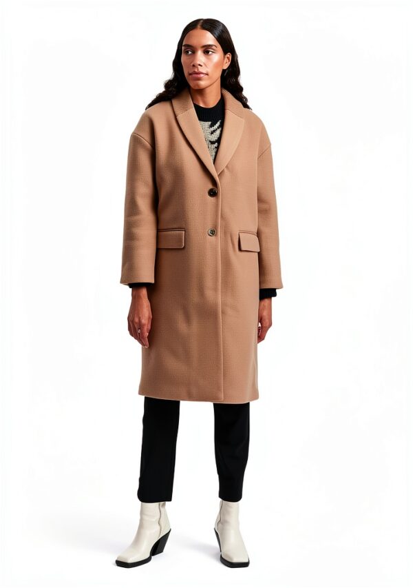 Cappotto di lana Bestseller donna bottoni colletto Tigers-3