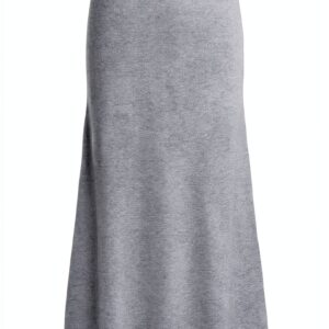 Gonna maxi maglia fascia elastica donna Melange Grigio Medio-0