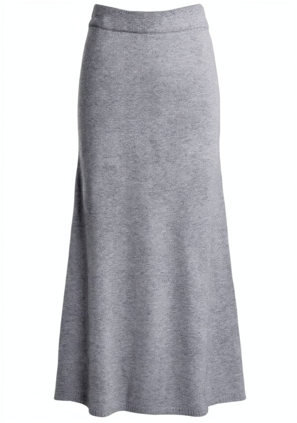 Gonna maxi maglia fascia elastica donna Melange Grigio Medio-0