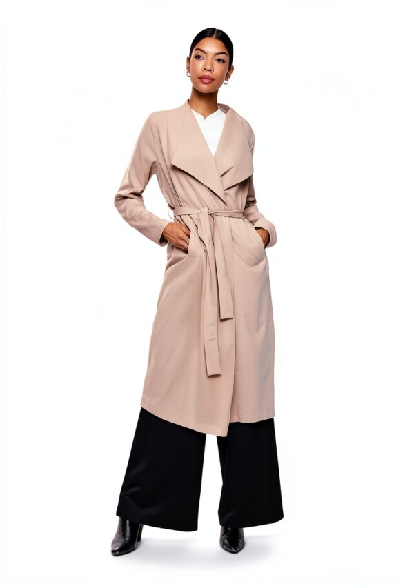 Trench Donna Vila Cinturato Tasca Lunga Sleeve Grigio-4