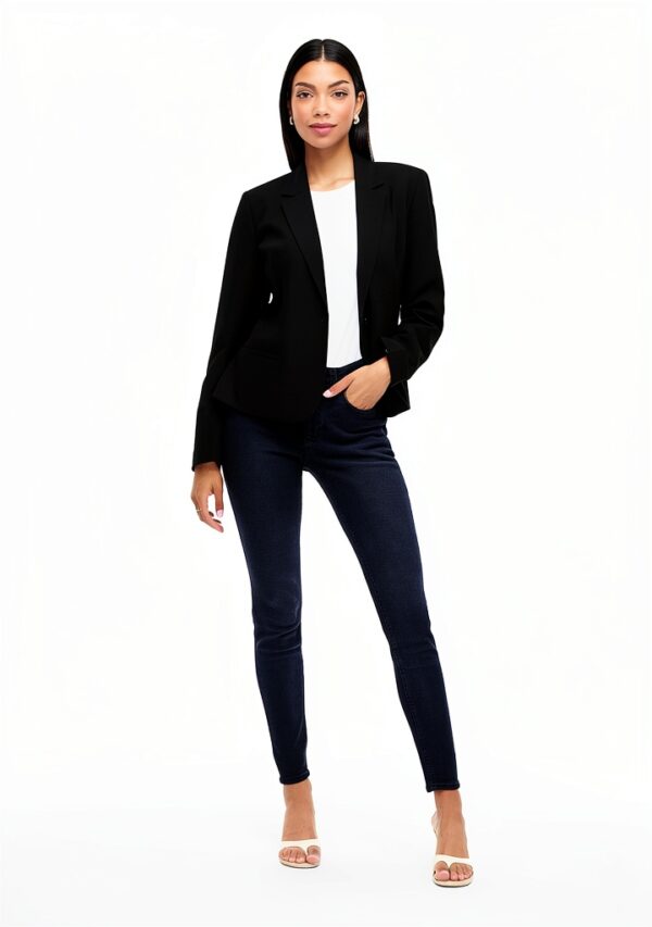 Blazer Donna Vila Nero Falcon Tessuto Strutturato Taglio-4