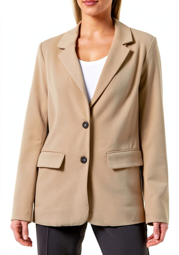 Blazer Bestseller Donna Nero Colletto Risvolto Tasche-0